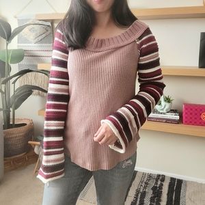 NWT striped sleeves sweater top